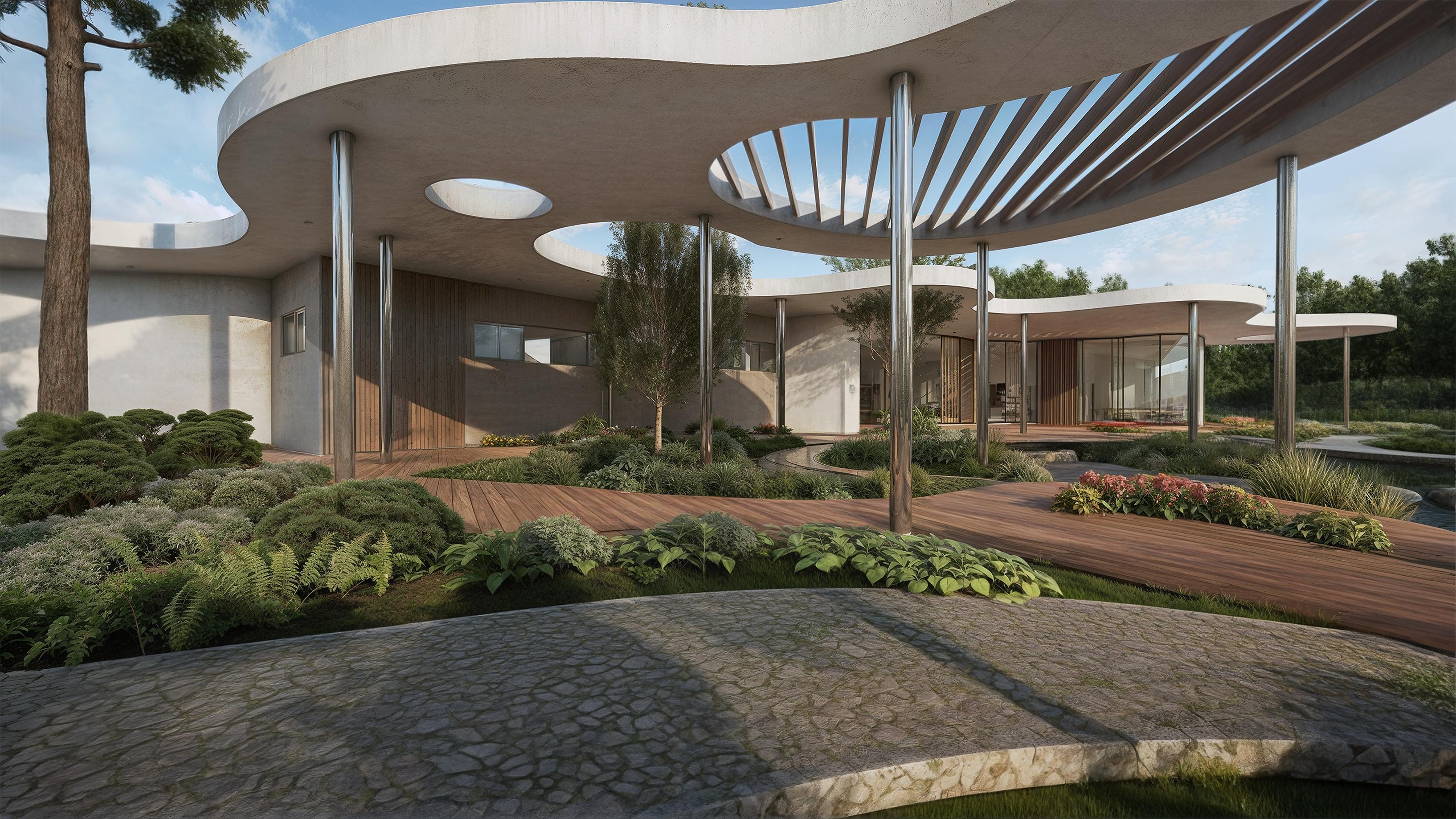 Проект одноэтажного дома с плоской кровлей