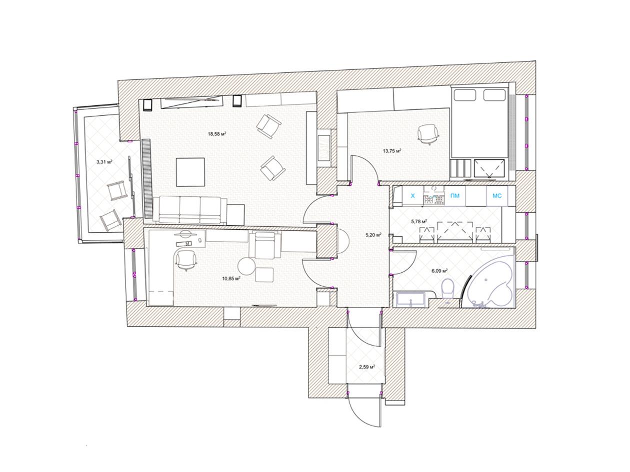 Дизайн интерьера квартиры оп арт