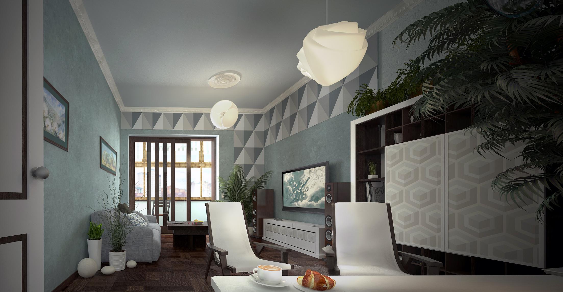 Дизайн интерьера с элементами Оп-арта