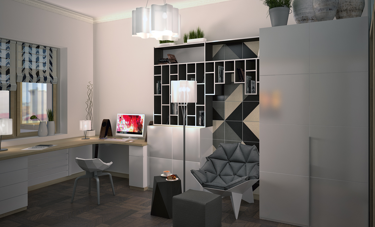 Дизайн интерьера с элементами Оп-арта